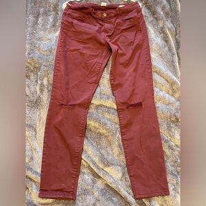 Arizona brand distressed burgundy jeggings